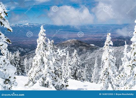 Breathtaking Views Of Santa Fe New Mexico Valley From Snow Covered