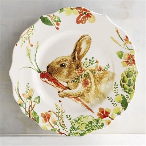 Lilly The Bunny With Carrot Salad Plate Easter Dinnerware Spring
