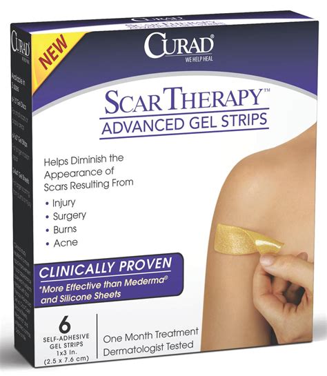 Curad Advanced Gel Scar Therapy Strips 1x3 6 Count Case Of 24