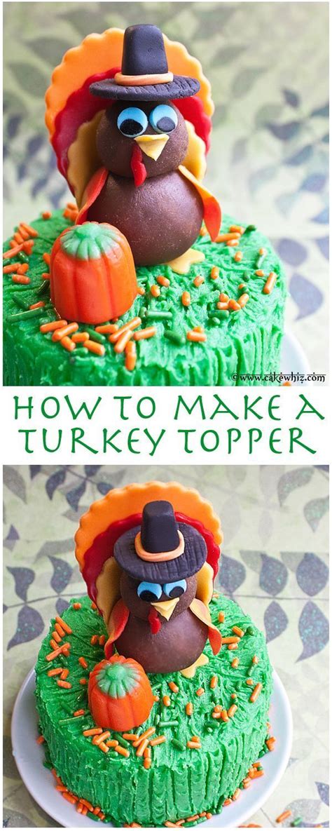 Cute Turkey Topper With A Video Tutorial Perfect For Your Thanksgiving Cakes And Cupcakes From