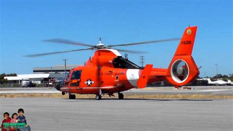 Hh 65 Dolphin United States Coast Guard Helicopter Take Off Youtube