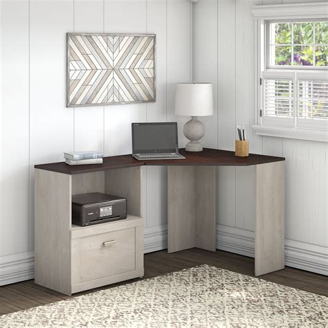 Townhill Washed Gray And Cherry Top Corner Desk Rc Willey Home