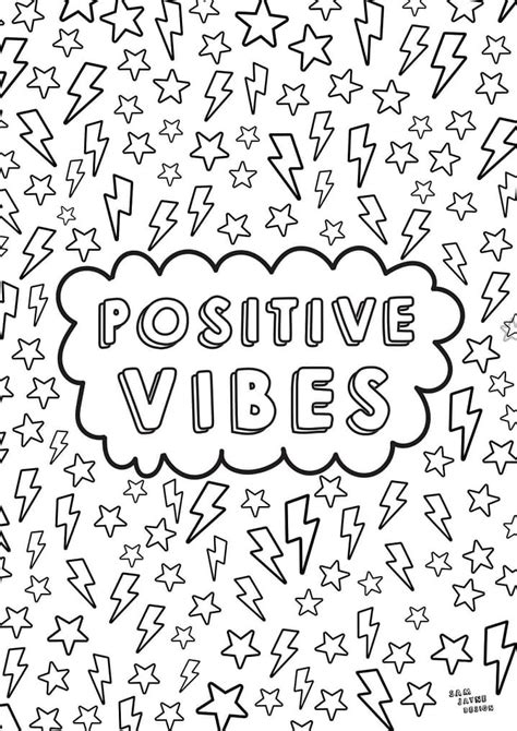Positive Vibes Vsco Girl Coloring Page Free Printable Coloring Pages