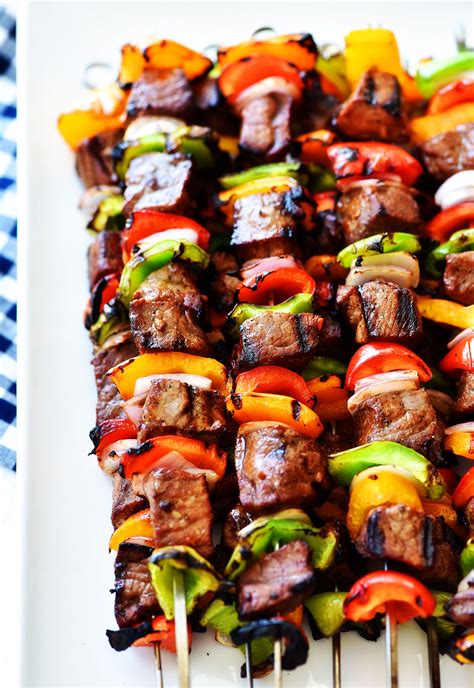 Grill for 2 additional minutes on second side and remove the shrimp skewers to a pan or platter. Grilled Steak Kebabs