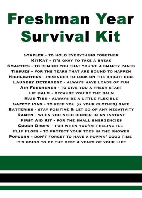 Freshman Year Survival Kit High School Graduation T Etsy