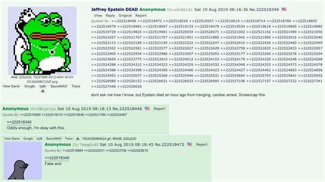 Someone Posted Details About Jeffrey Epsteins Death On 4chan Before It