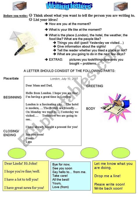 How To Write A Letter Esl Worksheet By Bettiimre