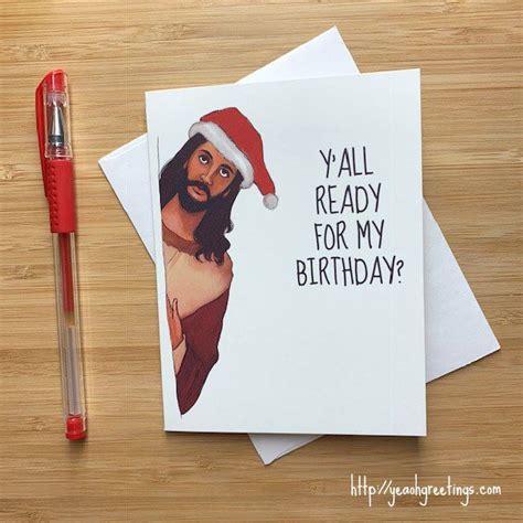 Click here to see how i made this watercoloured poinsettia 2020 christmas card. Funny 'Y'all Ready for my Birthday' Christmas | Etsy in 2020 | Funny holiday cards, Funny ...