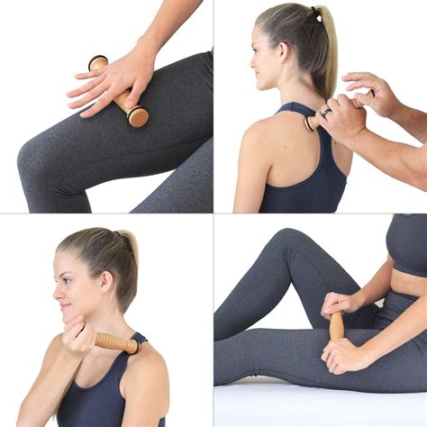 Natural Wood Massage Bundle Wooden Foot And Back Roller