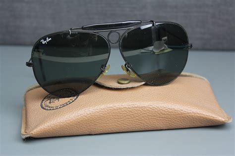 Vintage Ray Ban Aviator Black Frame Black Lens Sunglasses