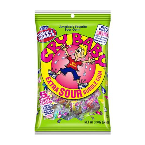 Dubble Bubble Cry Baby Extra Sour Gum 33 Oz