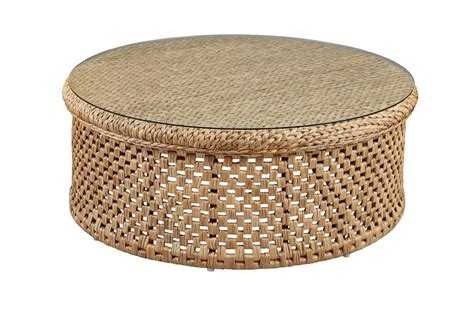 Pier one imports rattan wicker round accent end table brown with glass top. Round Rattan Coffee Table with Glass Top in 2020 | Rattan ...