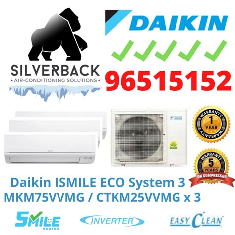 DAIKIN ISMILE ECO SERIES 5 TICKS WITH WIFI SYSTEM 3 AIRCON WITH