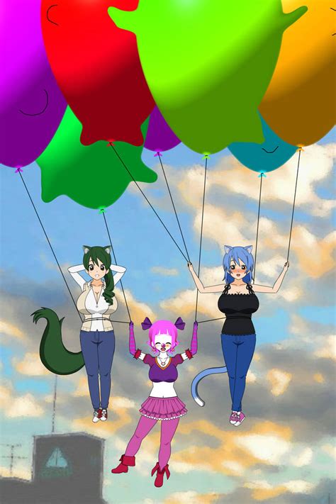 Flying With Balloons By Sheepy Drackzahn On Deviantart