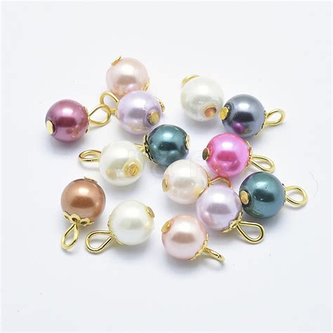 Wholesale Iron Glass Pearl Charms