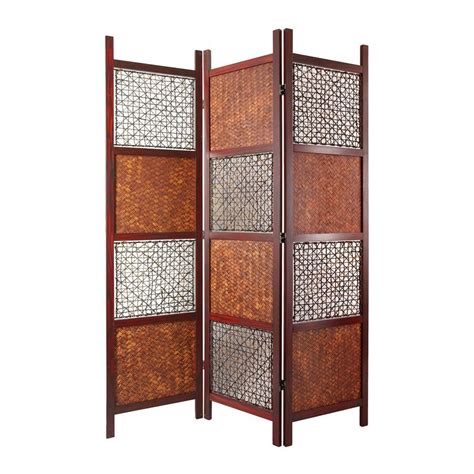 Shop Oriental Furniture 3 Panel Rosewood Bamboo And Bamboo Folding