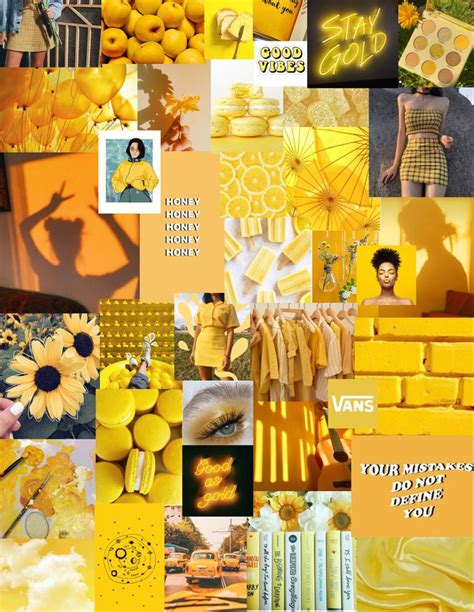 9 Aesthetic Wallpapers Yellow Collage Background Mywa