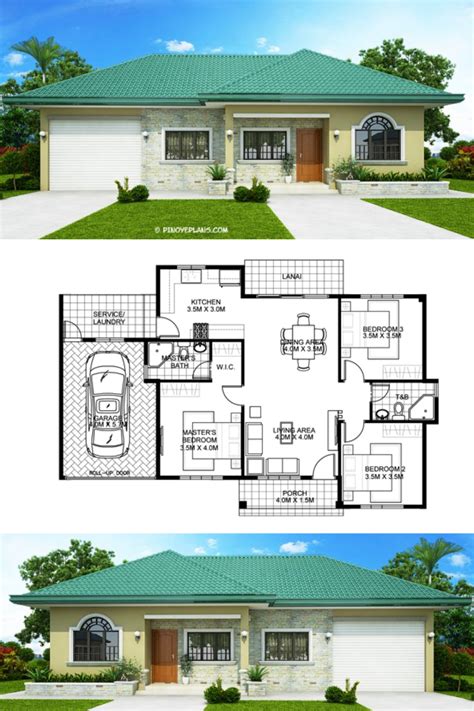 One Storey Bungalow House With 3 Bedrooms Pinoy Eplans House