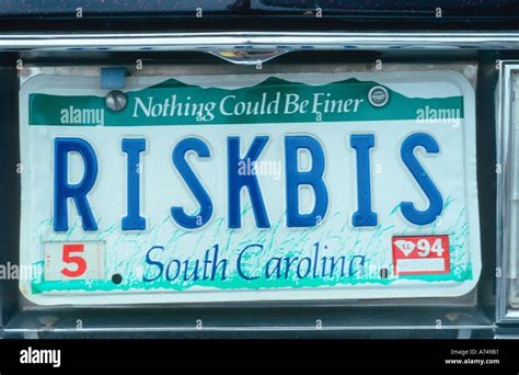 Vanity License Plate South Carolina Stock Photo Alamy