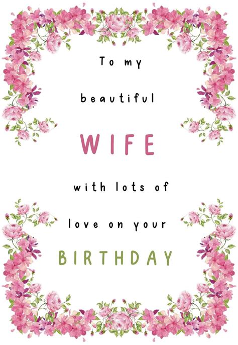 Birthday Cards Wife Printable