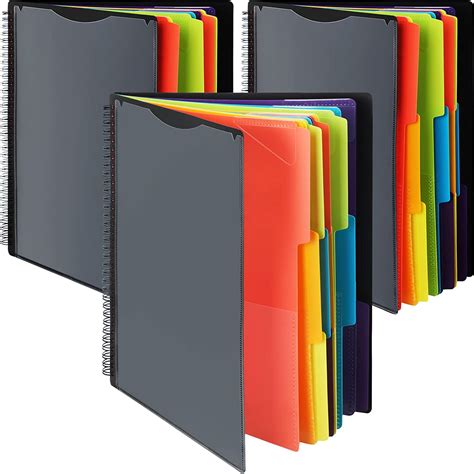 3 Pack 24 Pocket Poly Project Organizer With 12 Dividers