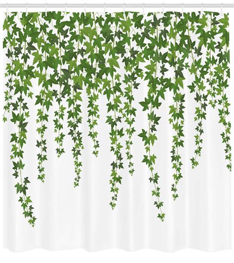 Vines Shower Curtain Garden Theme Plant Grape Leaves Ivy Illustration