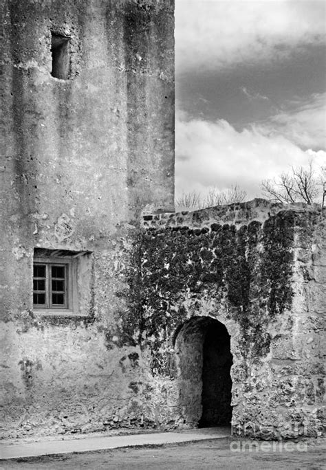 Old Stone Building Black And White Photograph By Jill