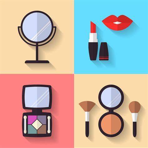 Cosmetic And Makeup Flat Icons Set Vector 12129265 Sogood