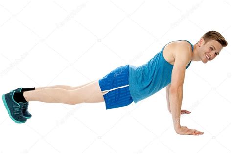 Man Doing Push Ups Exercise In Gym ⬇ Stock Photo Image By