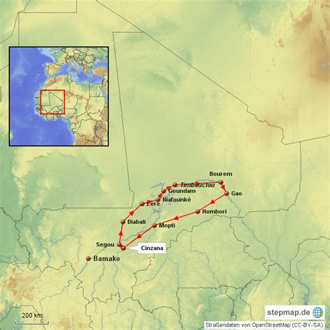 Stepmap Reise Nach Timbouctou Landkarte Für Mali