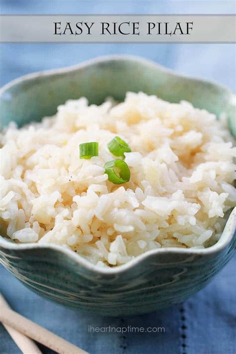 To make ordinary rice amazing, add a bay leaf or two during cooking (discard before eating!), or try using chicken, beef or vegetable broth instead of water. Easy rice pilaf -my fave! - I Heart Nap Time