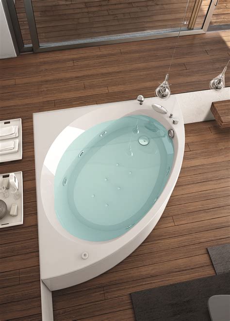 White rectangular devonshire acrylic alcove whirlpool bathtub by kohler 2.7 7. NOVA Corner bathtub by HAFRO