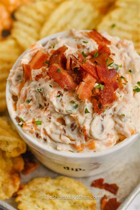 Bacon Cheddar Cream Cheese Dip 5 Min Recipe The Shortcut Kitchen