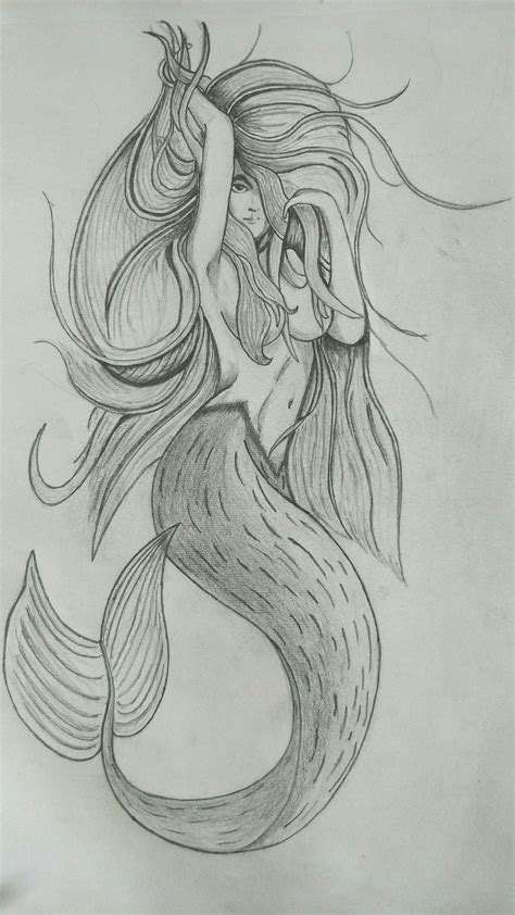 Mermaid Sketch Mermaid Drawings Mermaid Art