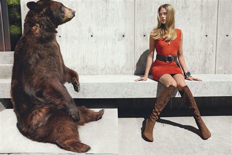 Cara Delevingnes Fashion Shoot With A Bear Photographed By Mario