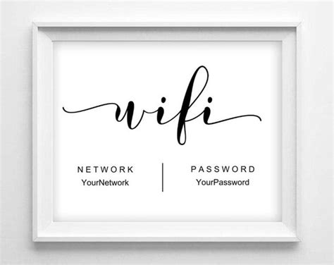 Wifi Sign Printable Wifi Password Editable Wifi Sign Etsy