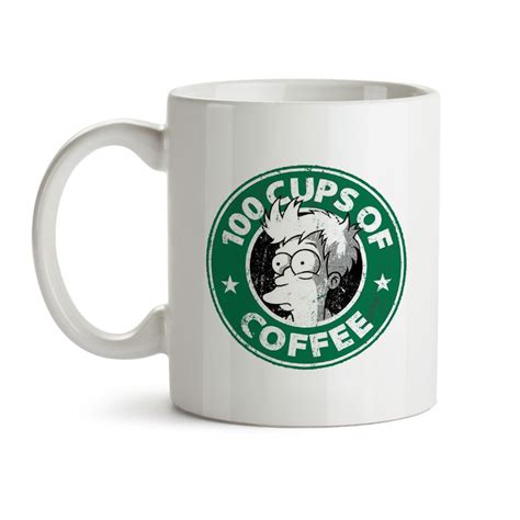 Caneca Futurama Fry 100 Cups Of Coffee É aqui na Canecas Personalizadas