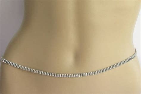 Sparkly Silver Belly Chaincouture Belt Waist Hip By