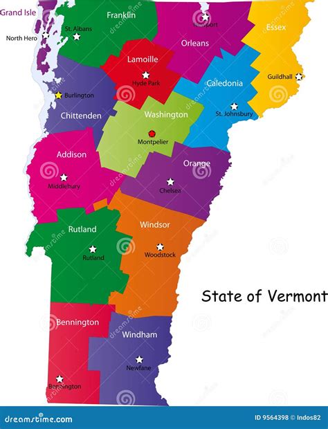 Vermont County Map Stock Illustrations 455 Vermont County Map Stock