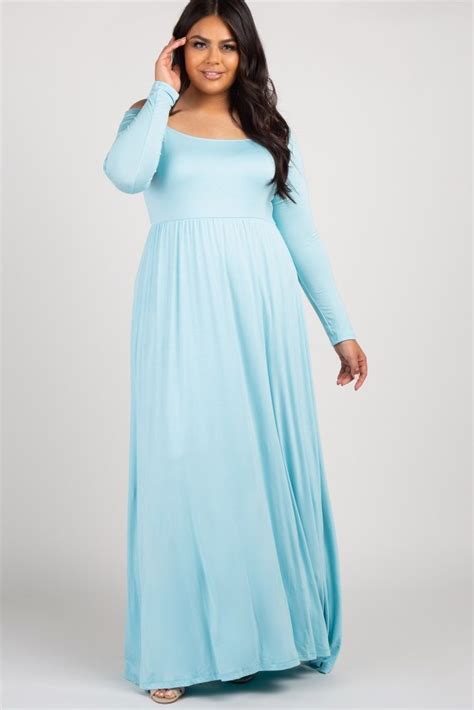 Under $60 america's #1 modest maxi dress abaya! Navy Blue Solid Off Shoulder Maternity Plus Maxi Dress ...
