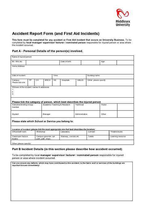 Accident Report Forms Car Work Injury More TemplateArchive