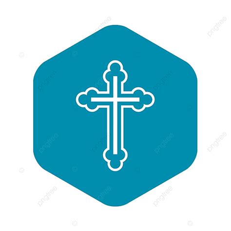 Crucifix Icon In Simple Style On A White Background Vector Illustration