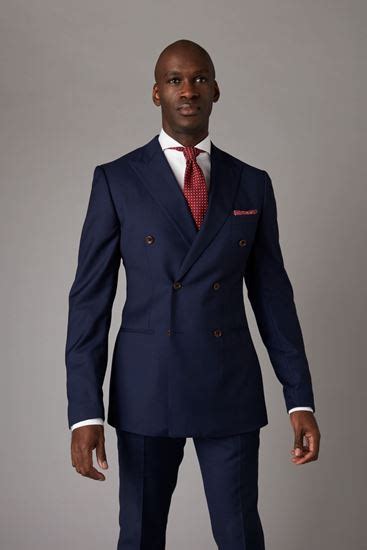 Double Breasted Dark Navy Blue Two Piece Suit Order From £299 The Drop