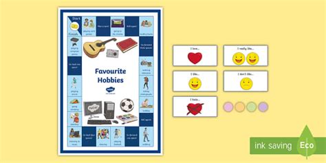 Favourite Hobbies Esl Likes And Dislikes Board Game