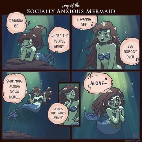 pin by mindy zimmerman on my brain socially anxious mermaid meme disney funny