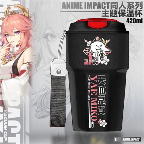 Genshin Impact Yae Miko Cosplay Student Stainless Steel Vacuum Cup Picclick