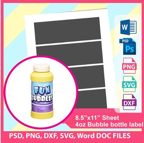 A word label template allows you to insert information/images into cells sized and formatted to corresponded with your sheets of labels so that when you designing labels in microsoft word has never been easier. Oz Bubble Bottle Label Template Microsoft Word Doc Psd ...