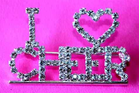 Rhinestone Bling I Love Cheer Pin By Varsitychic On Etsy