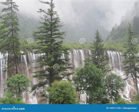 Nuorilang Waterfall Jiuzhaigou World Natural Heritage Stock Image