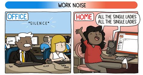 Millions of workers who worked in an office now are working remote due to coronavirus self distancing cdc recommendations. The Differences Of Working From Home Vs Working At An Office Hilariously Explained In 8 Comics ...